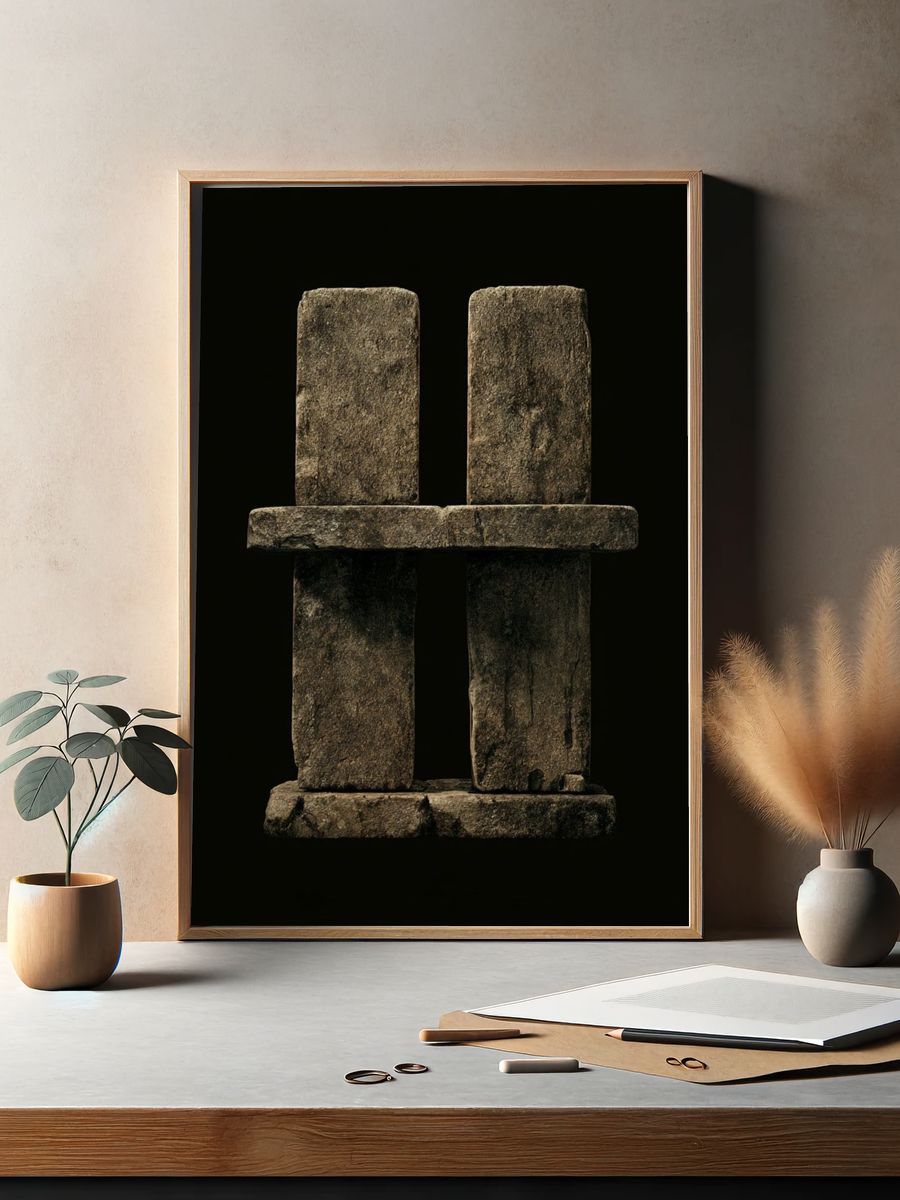 Stone Totem Minimalist Print. — room view 2