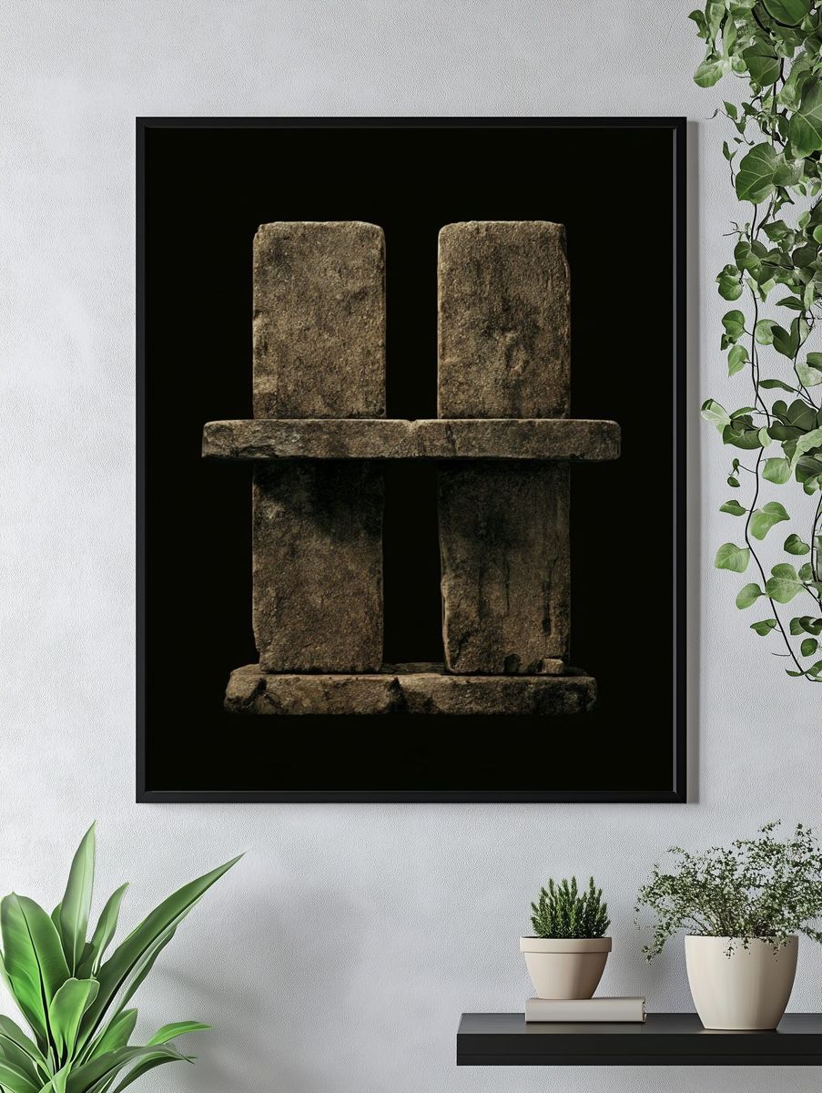 Stone Totem Minimalist Print. — room view 4