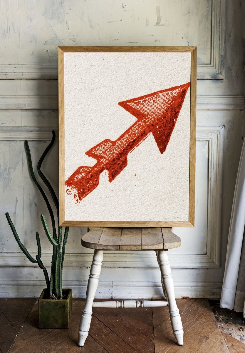 Red Arrow Minimalist Print. — room view 1