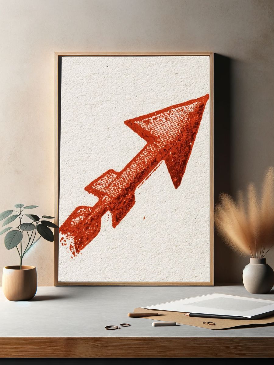 Red Arrow Minimalist Print. — room view 2