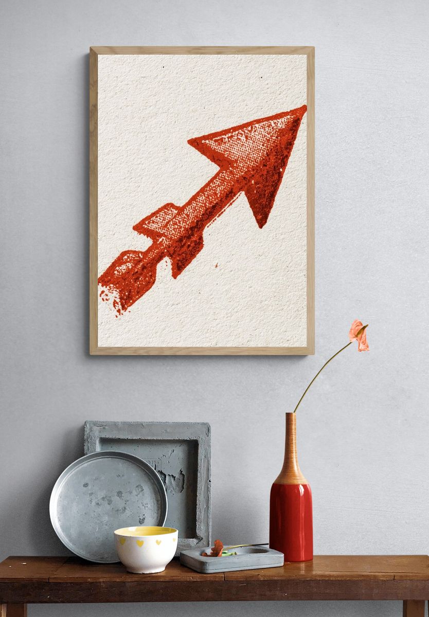 Red Arrow Minimalist Print. — room view 3