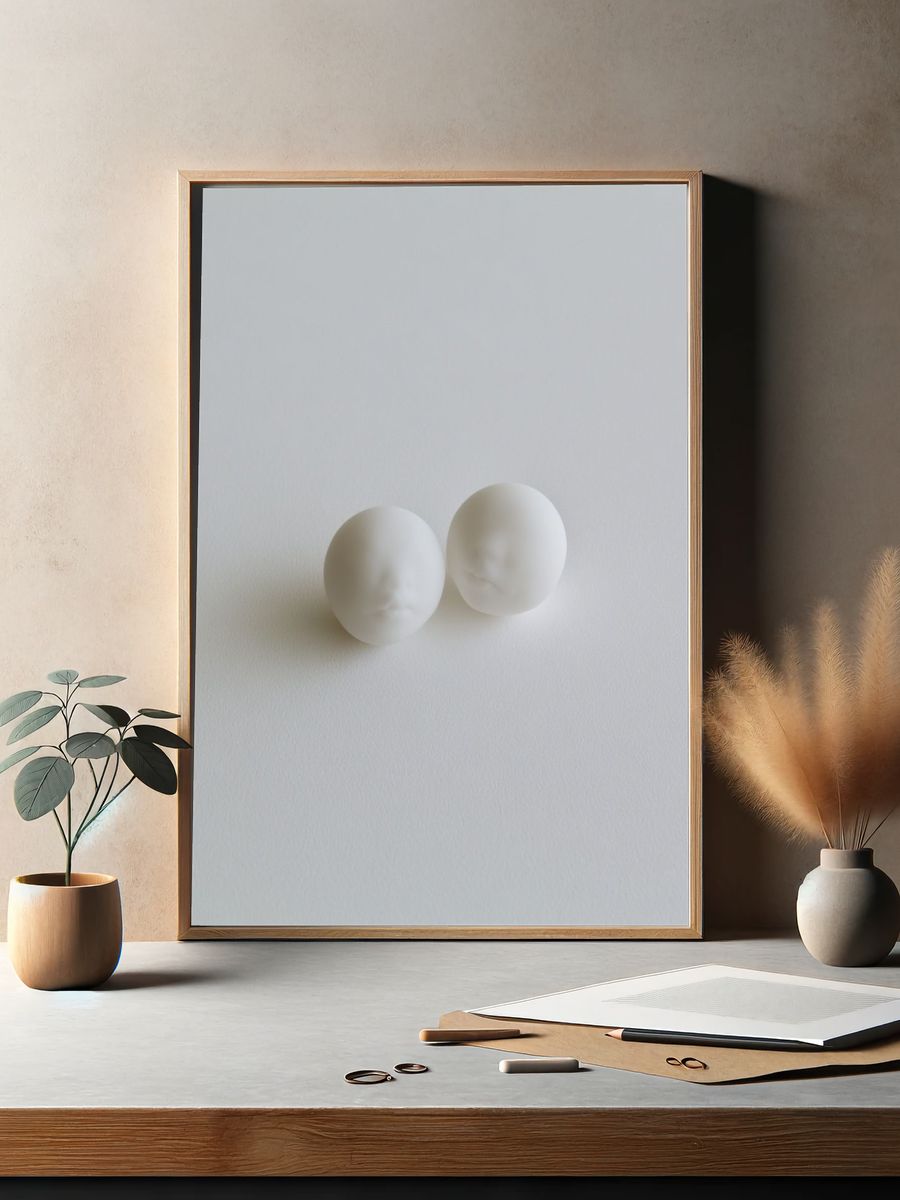 Minimal White Face Study Poster. — room view 2