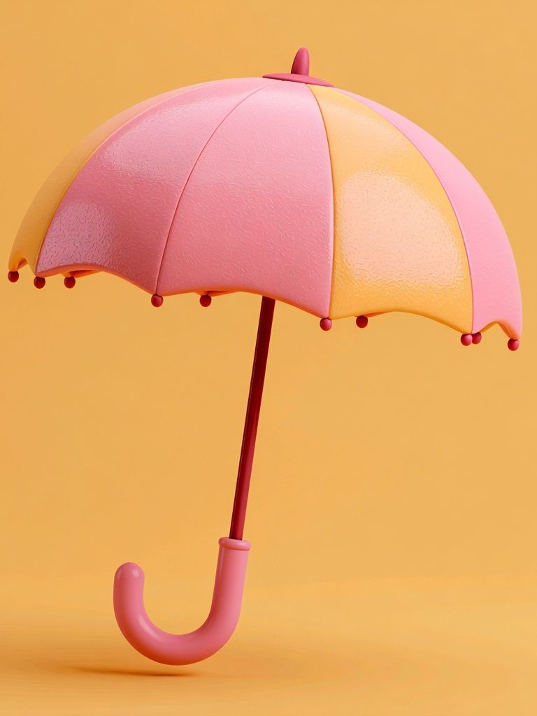 Pink Umbrella Minimalist Poster. poster detail
