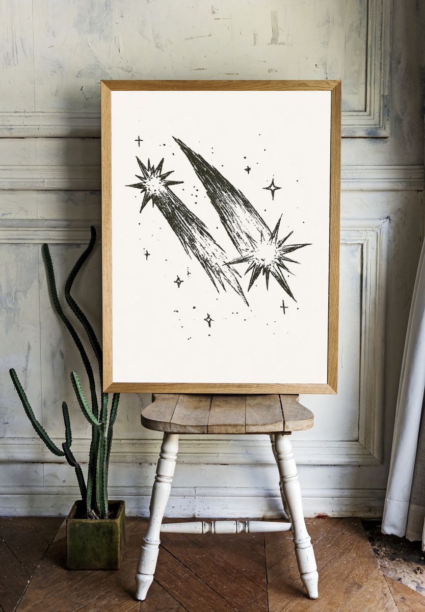 Celestial Starburst Minimalist Print. — room view 1