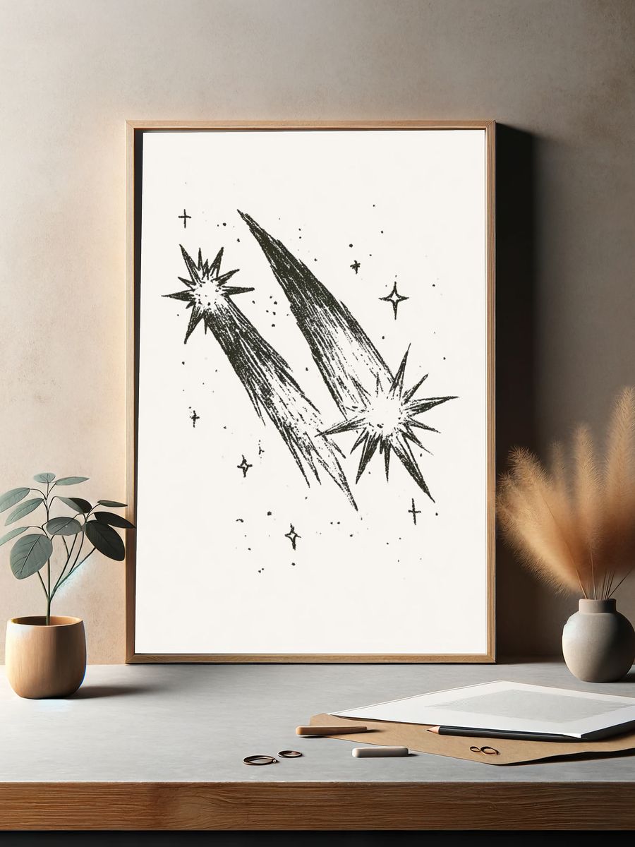 Celestial Starburst Minimalist Print. — room view 2