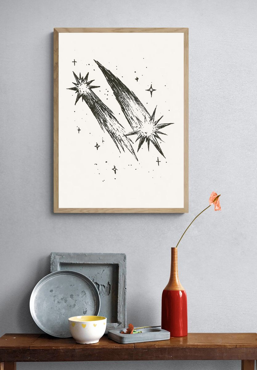 Celestial Starburst Minimalist Print. — room view 3