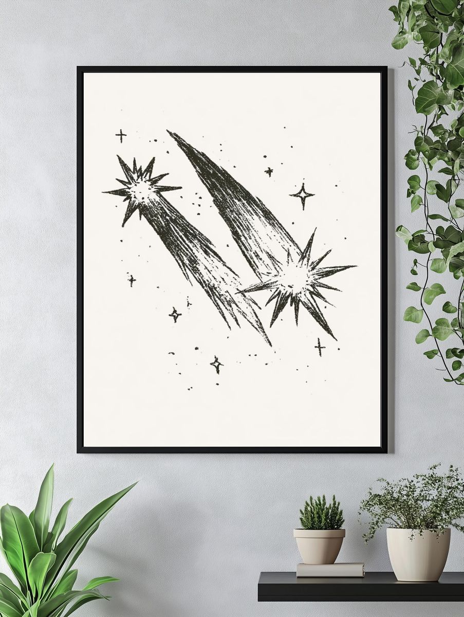 Celestial Starburst Minimalist Print. — room view 4