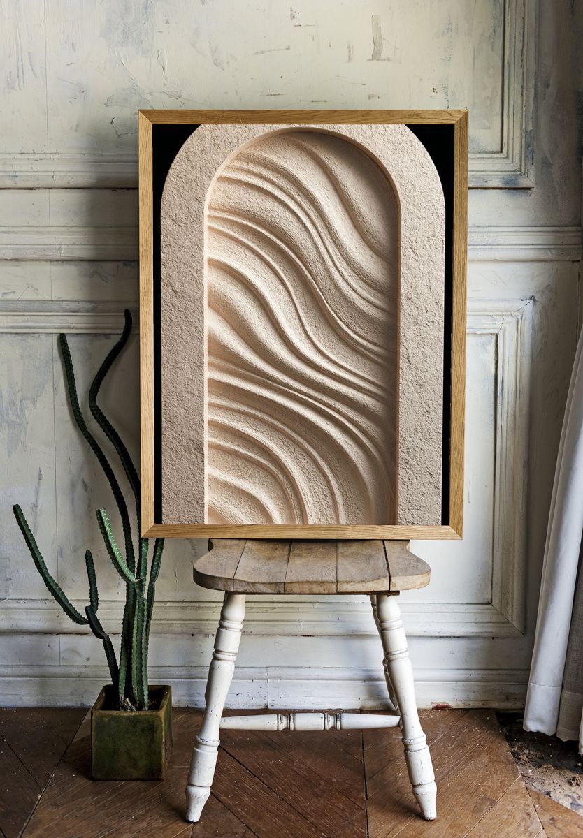 Textured Arch Relief Minimalist Print. — room view 1