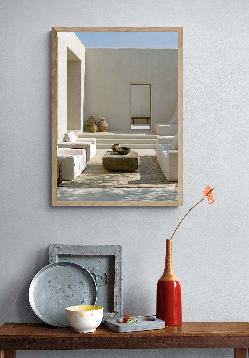 Minimalist Courtyard Interior Print. — room view 3