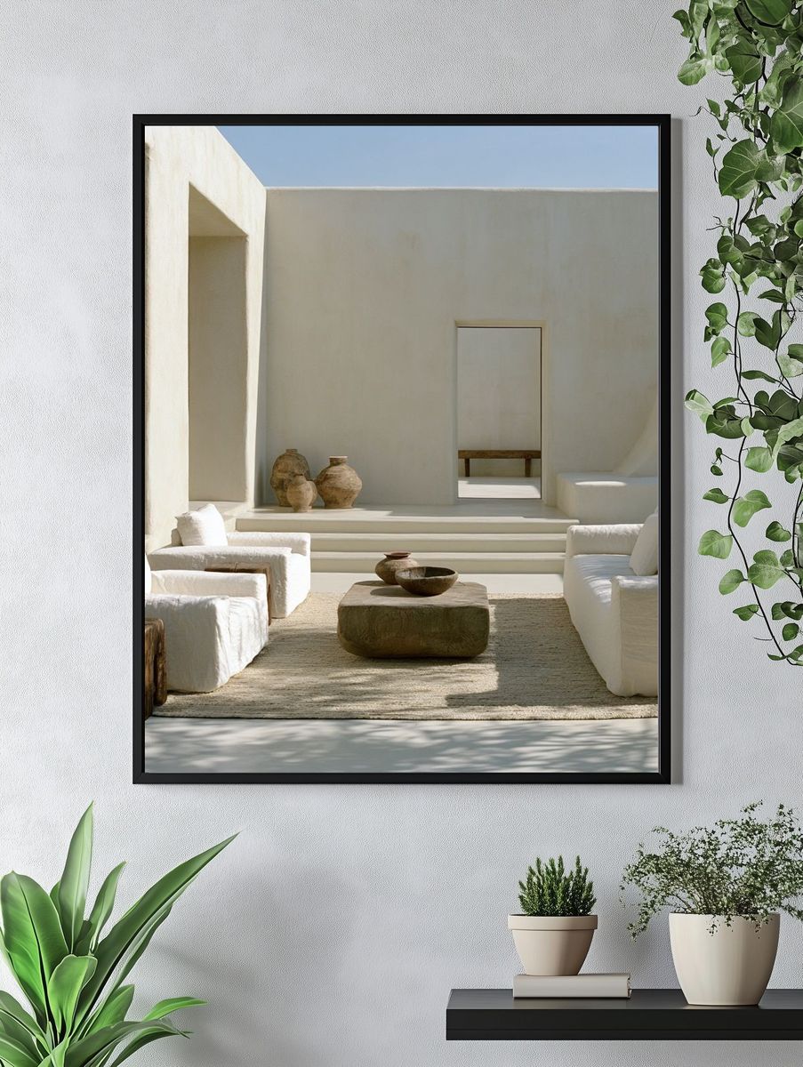 Minimalist Courtyard Interior Print. — room view 4
