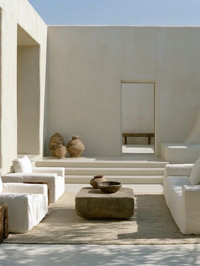 Minimalist Courtyard Interior Print. poster