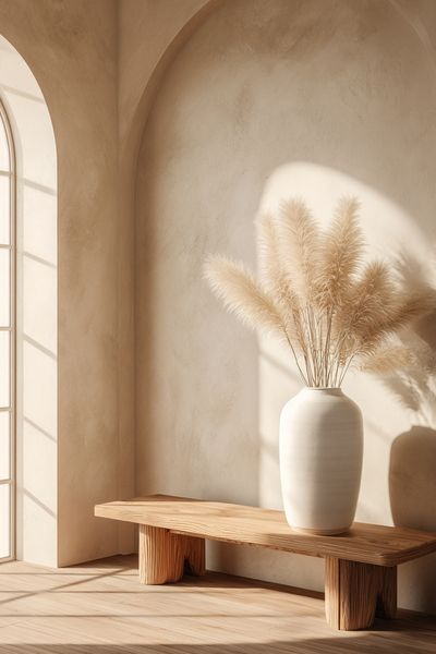 Minimalist Interior with Pampas Grass — Art Print.