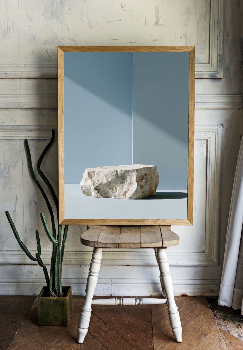 Minimal Stone Still Life Print. — room view 1