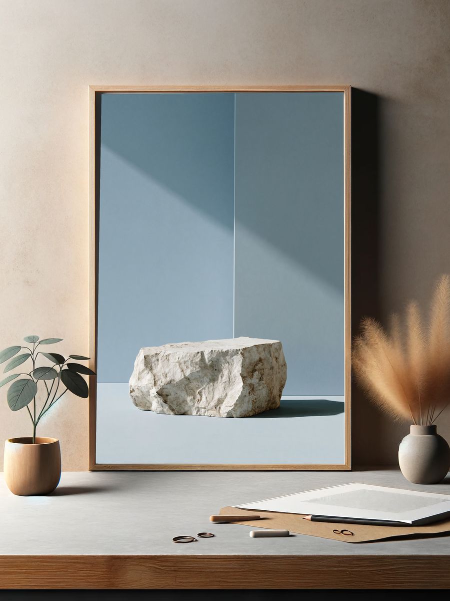 Minimal Stone Still Life Print. — room view 2
