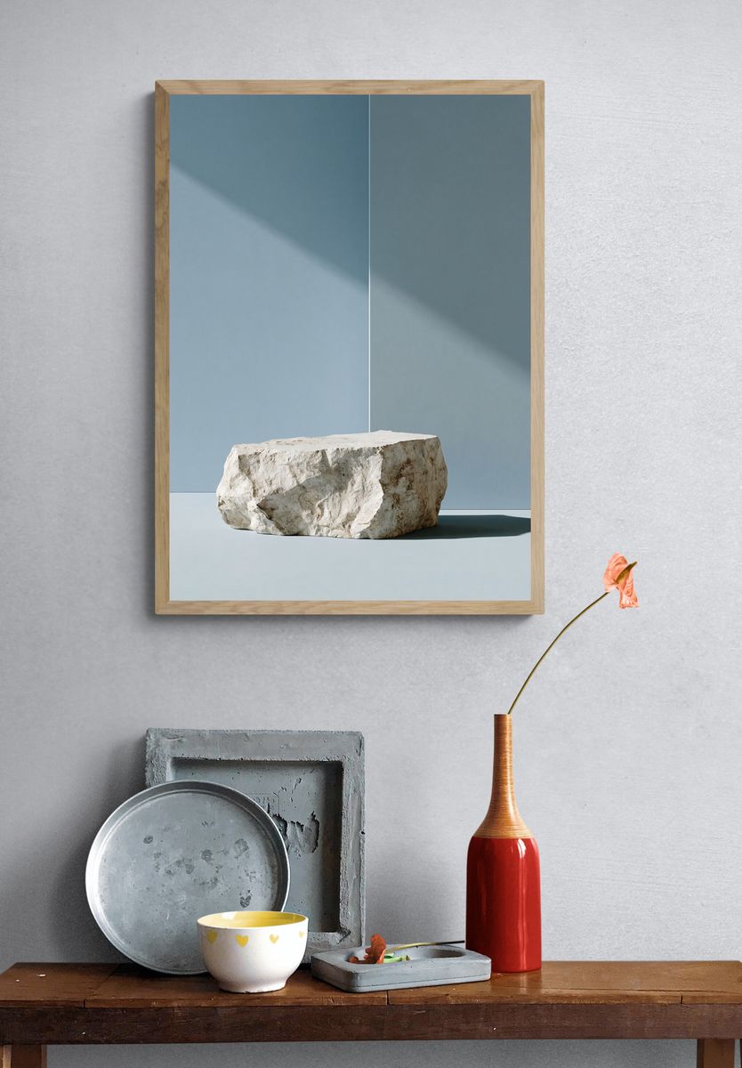 Minimal Stone Still Life Print. — room view 3