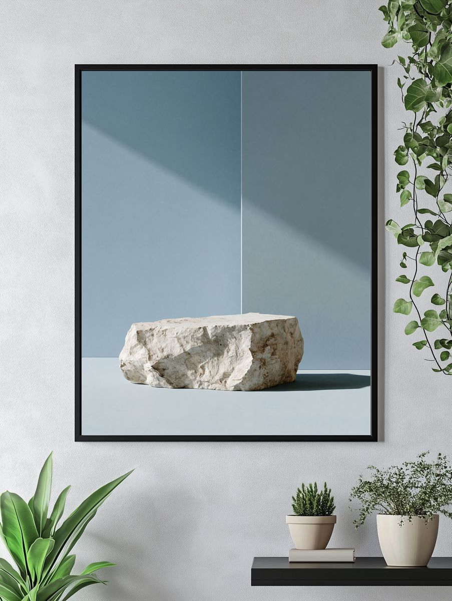 Minimal Stone Still Life Print. — room view 4