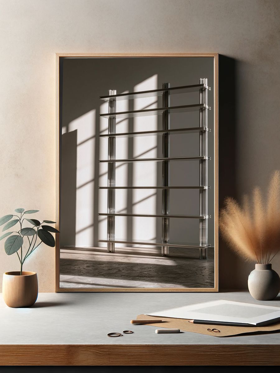 Minimalist Sunlit Shelf Poster. — room view 2