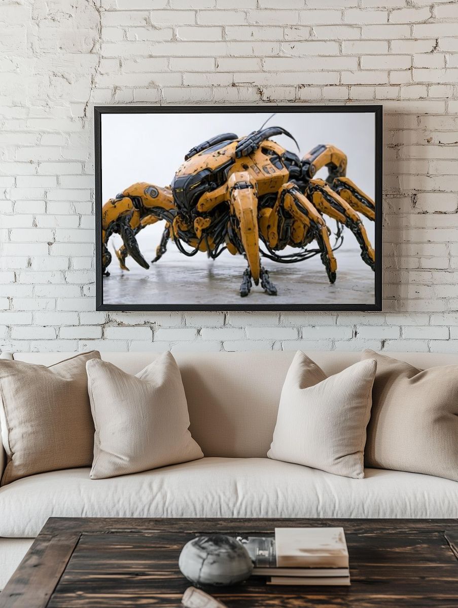 Mechanical Spider Illustration Poster. — room view 1