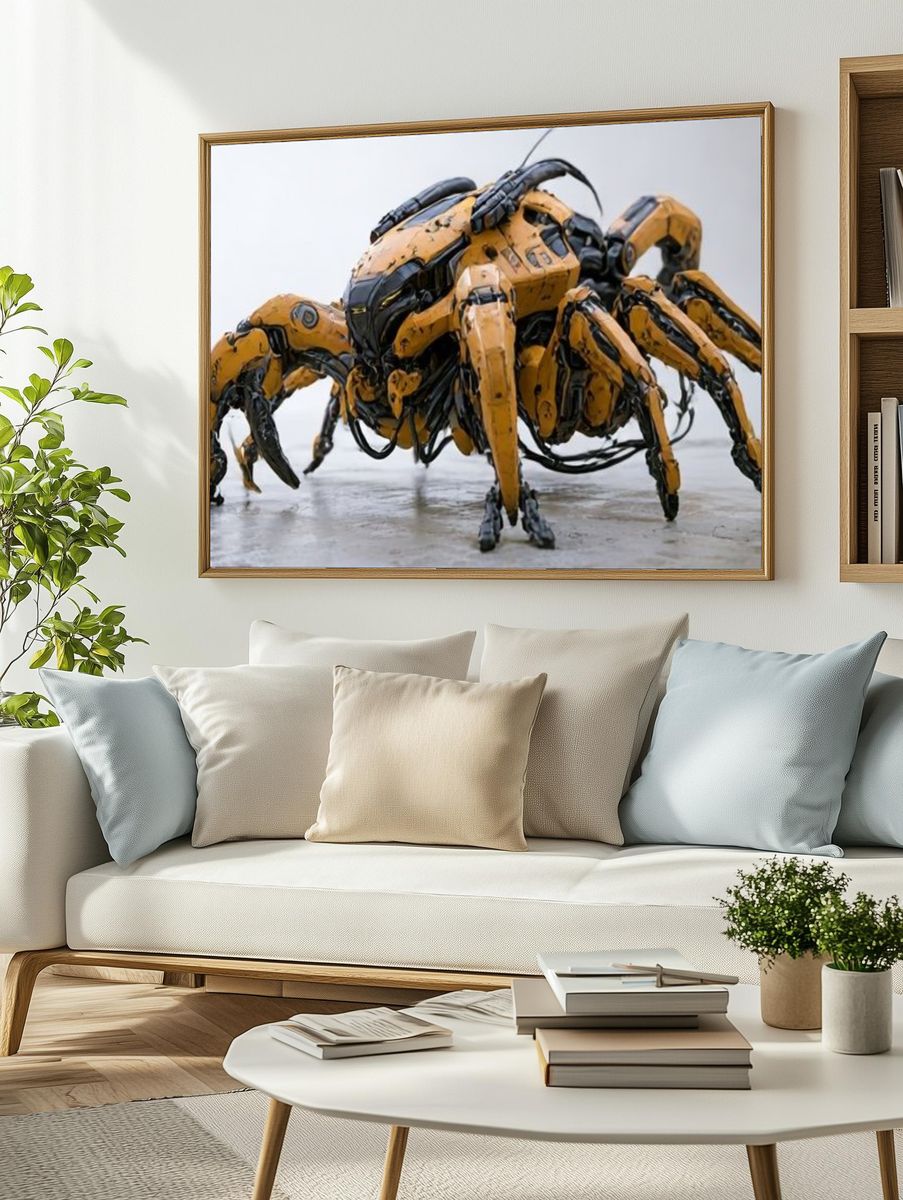 Mechanical Spider Illustration Poster. — room view 2