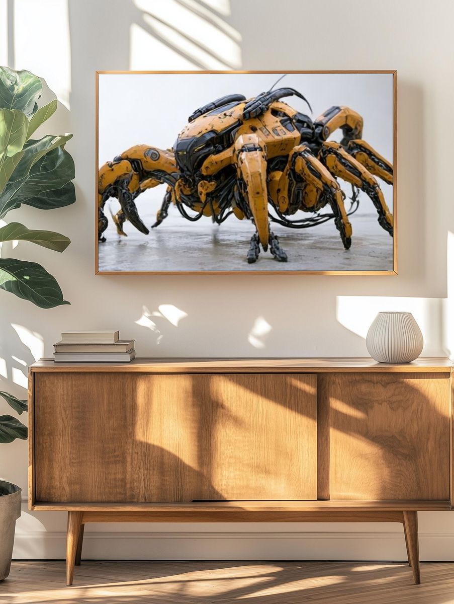 Mechanical Spider Illustration Poster. — room view 3