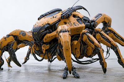 Mechanical Spider Illustration Poster. poster