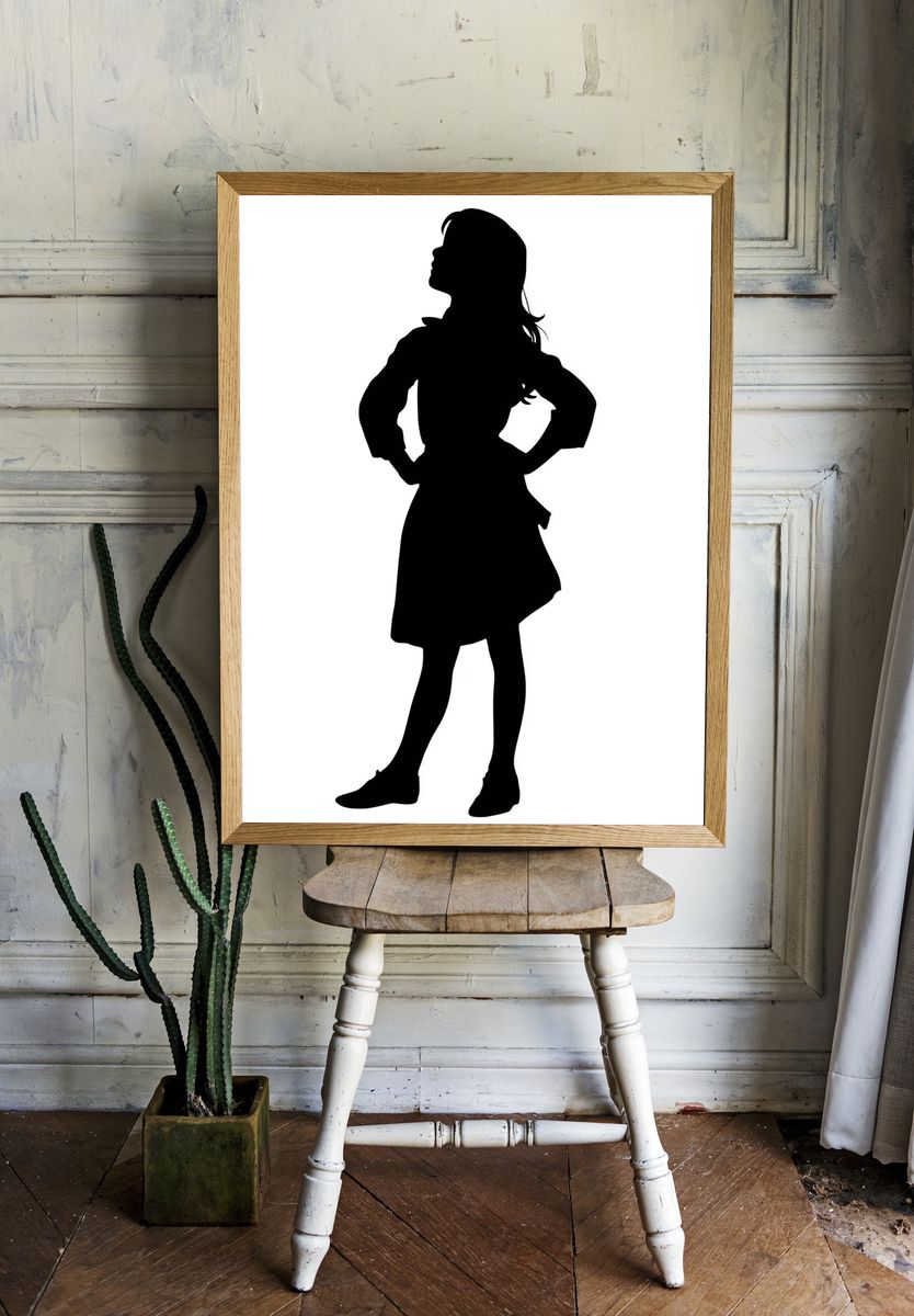 Girl Silhouette Minimalist Poster room preview
