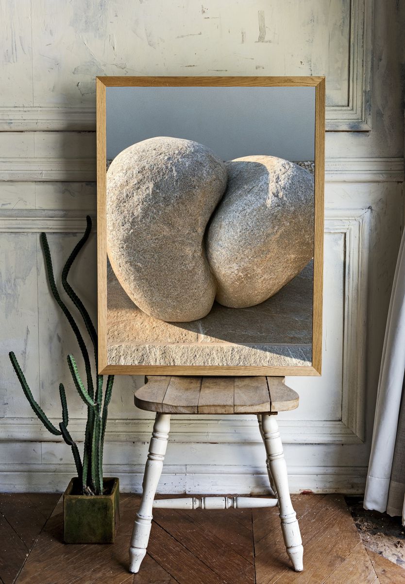 Stone Heart Sculpture Print. room preview
