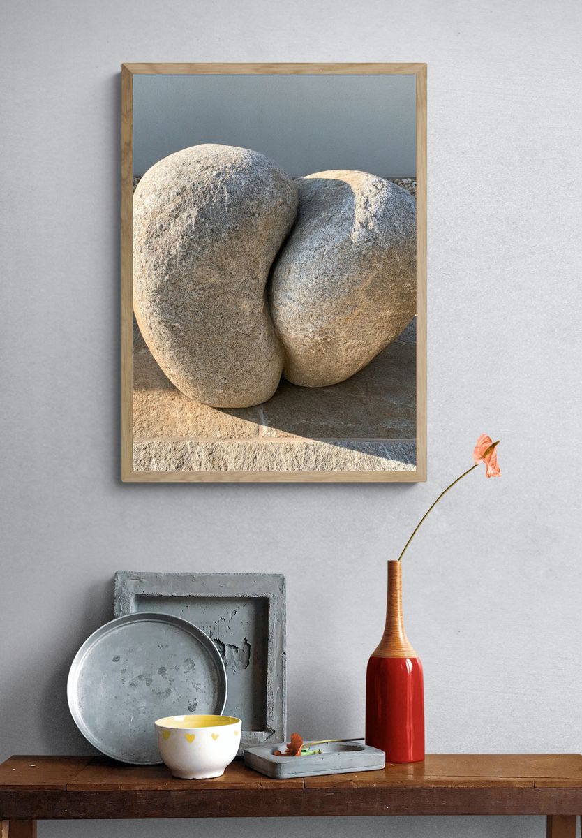 Stone Heart Sculpture Print. — room view 3