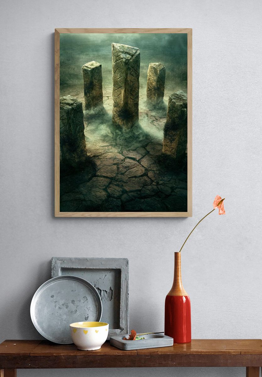 Mystic Stone Circle Illustration Poster. — room view 3