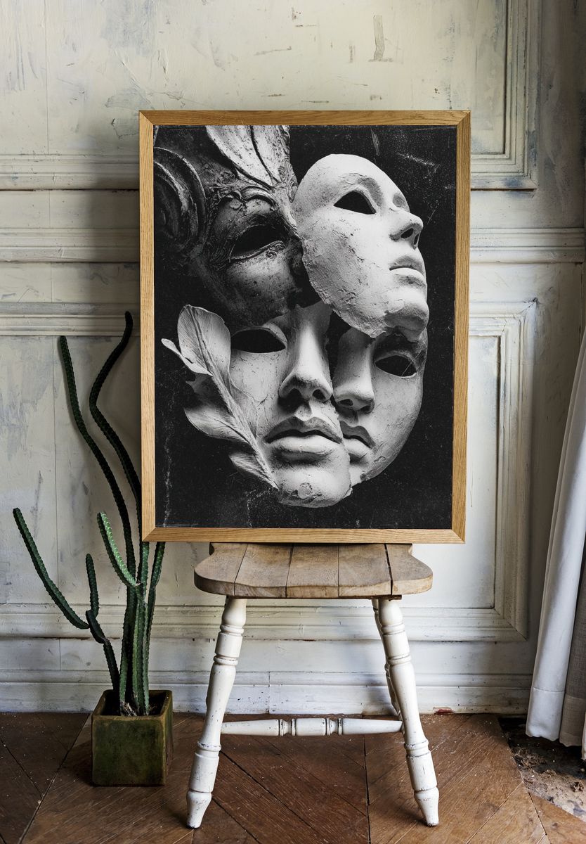 Abstract Mask Art Poster room preview