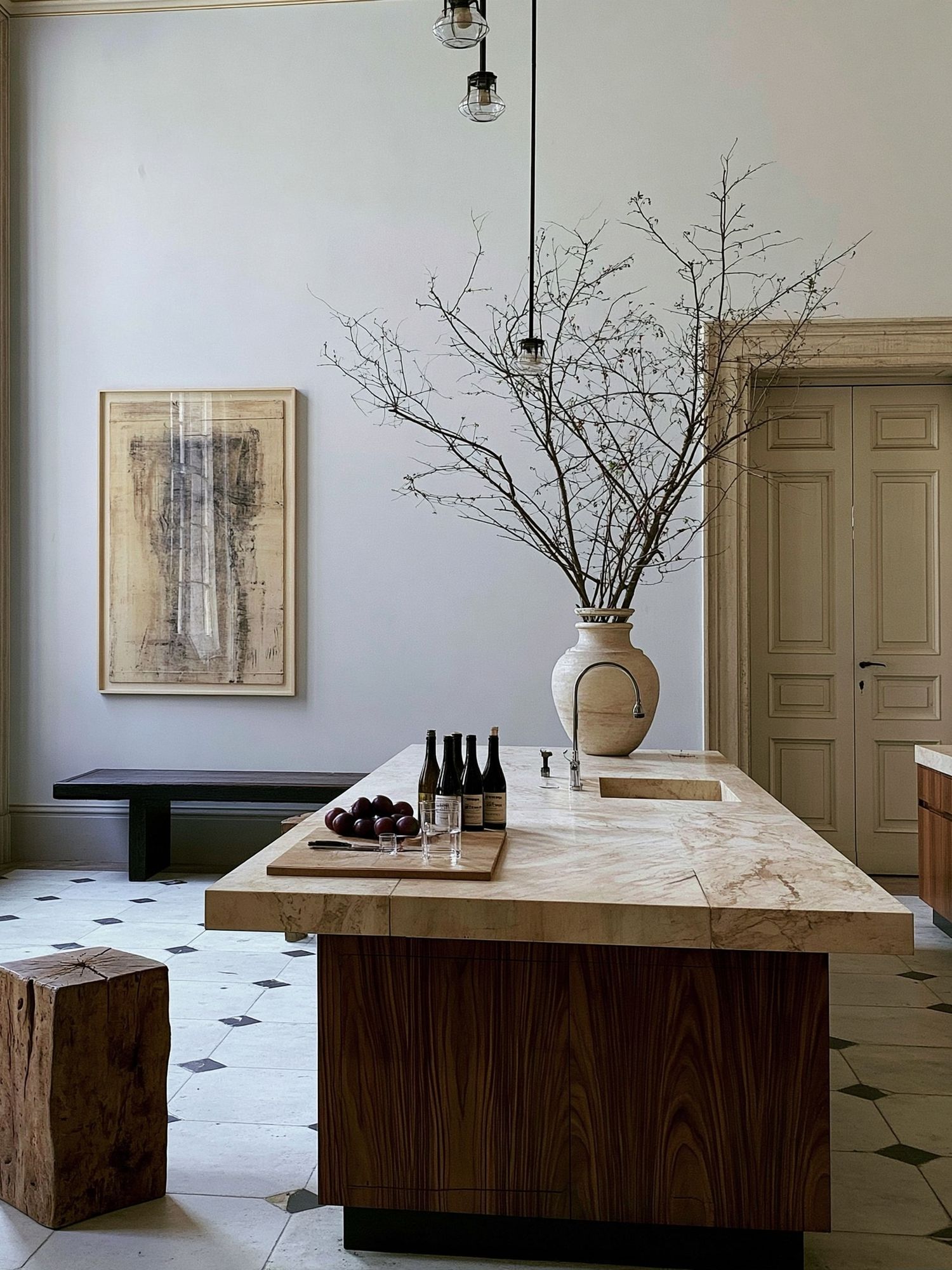 Elegant Minimalist Kitchen Interior Print. poster — minimalist art