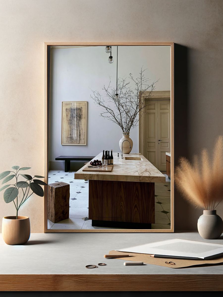 Elegant Minimalist Kitchen Interior Print. — room view 2