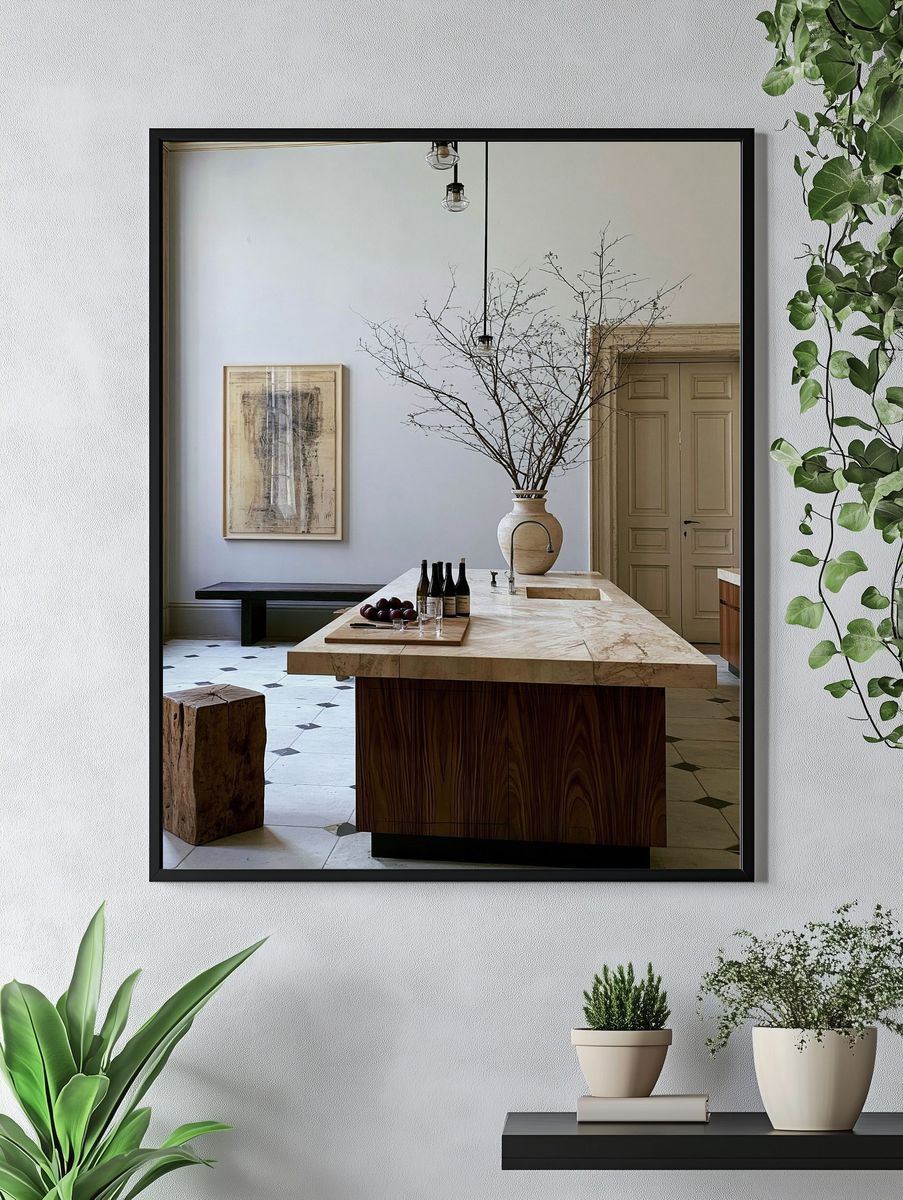 Elegant Minimalist Kitchen Interior Print. — room view 4