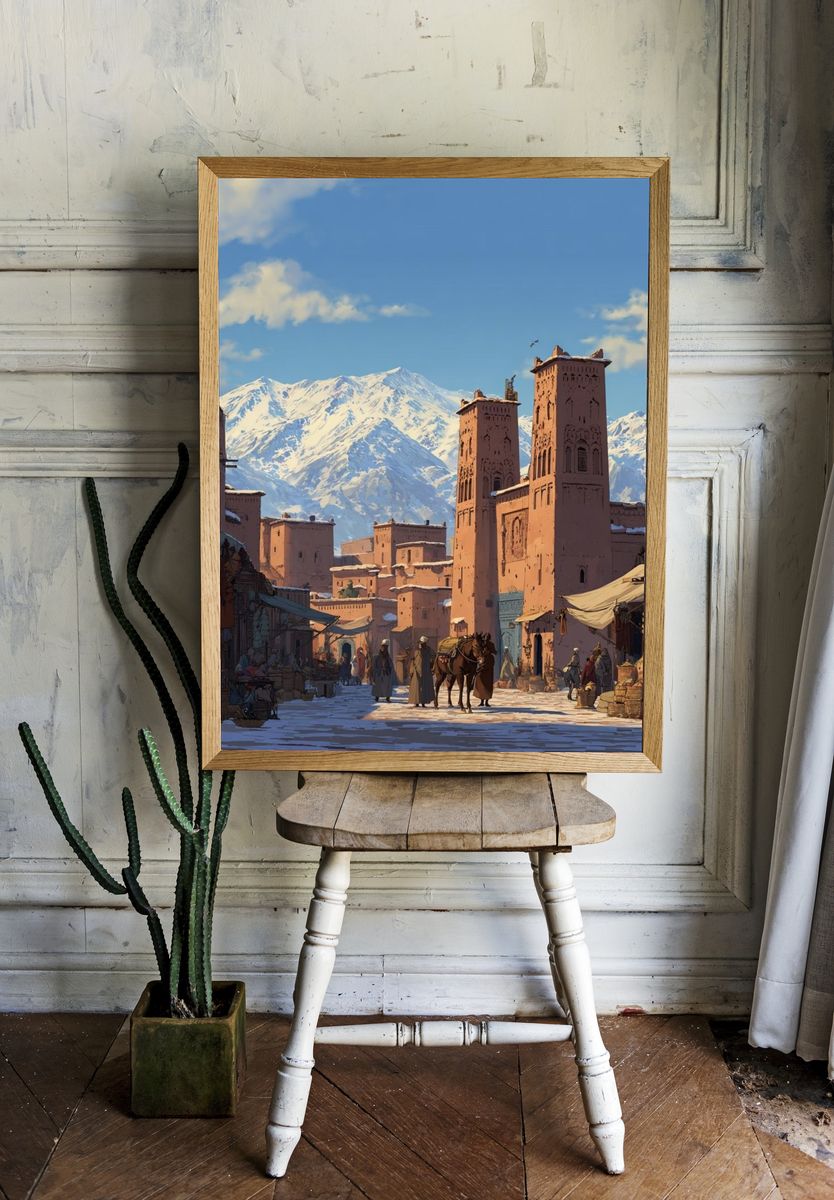 Marrakech Market — Illustration Print. room preview