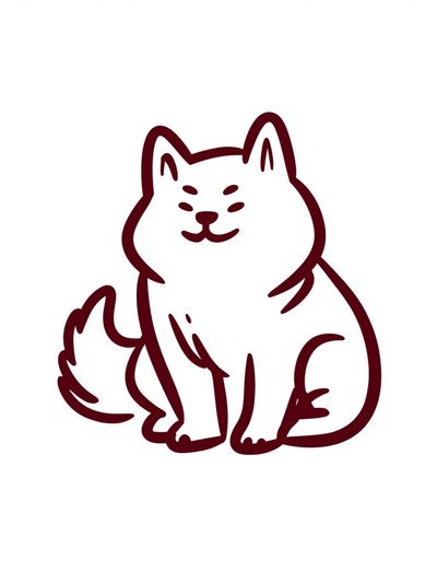 Cute Cat Line Art Poster. poster print