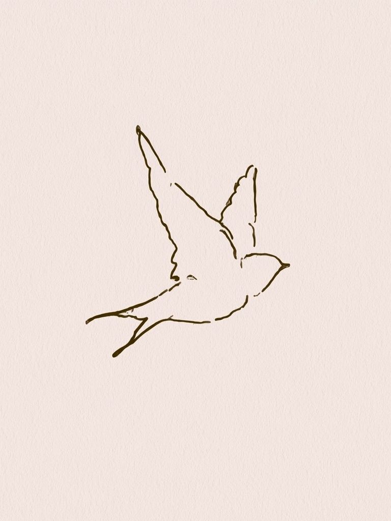 Flying Bird Line Art Poster. poster detail