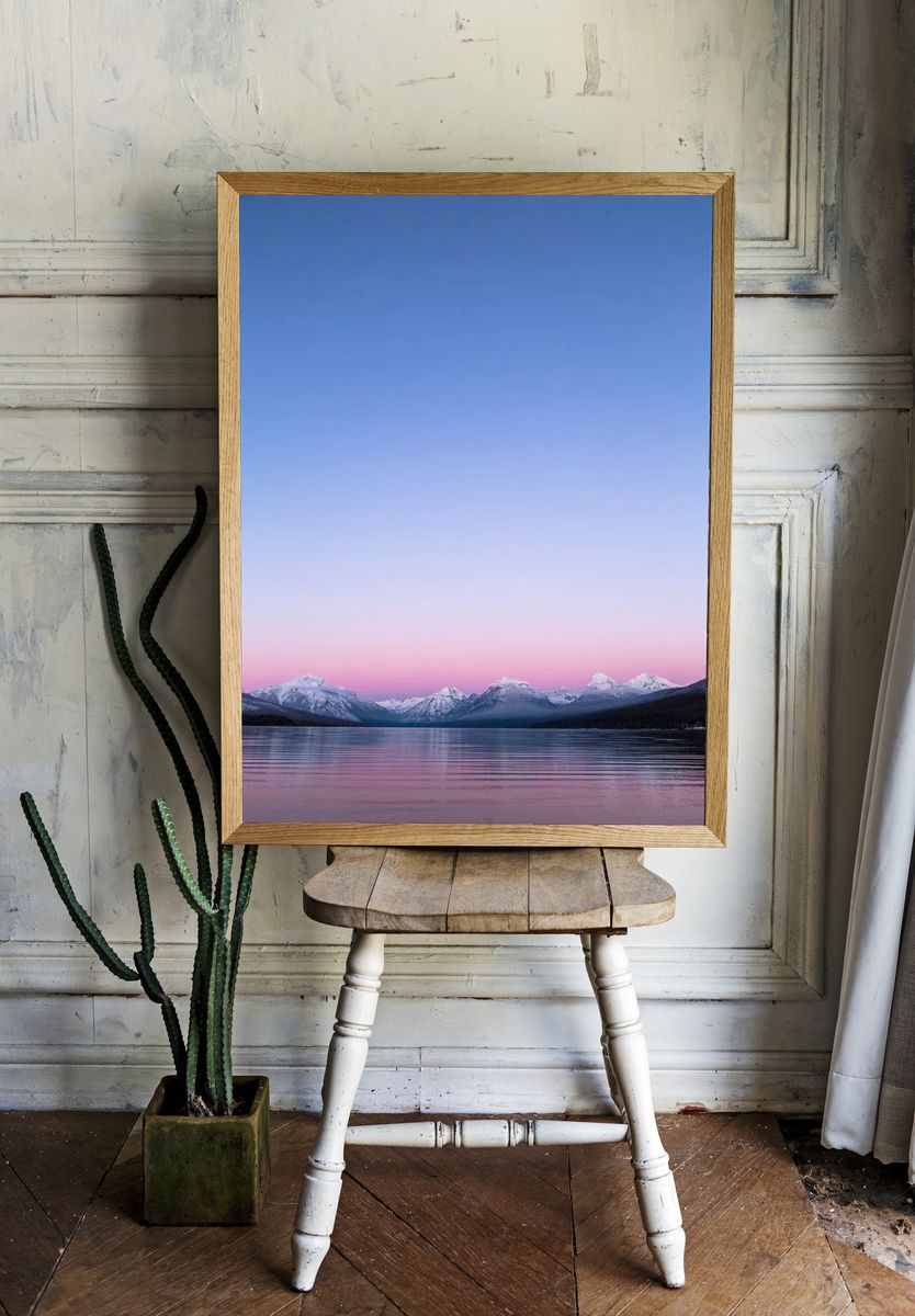 Mountain Lake at Dawn — Photography Print. — room view 1