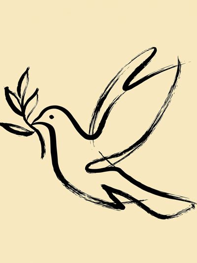 Minimalist Dove Line-Art Poster.