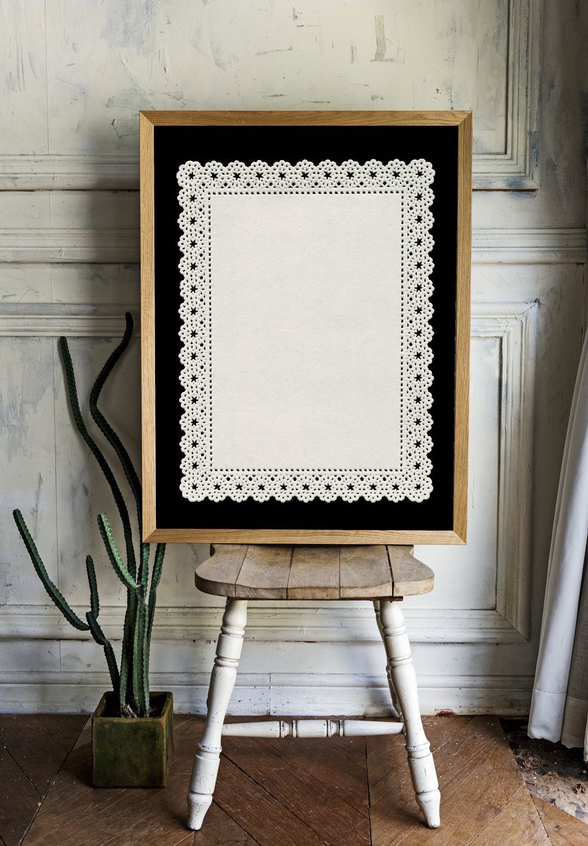 Lace Doily Border Minimalist Print. — room view 1