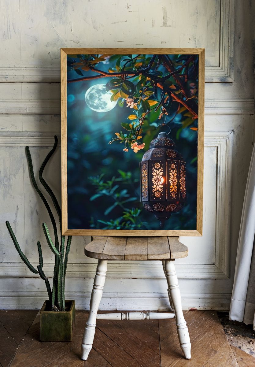 Moonlit Lantern — Nature Print room preview