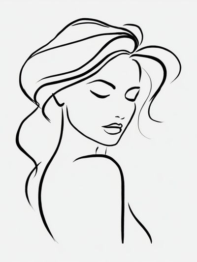 Elegant Woman Line Art Poster. poster
