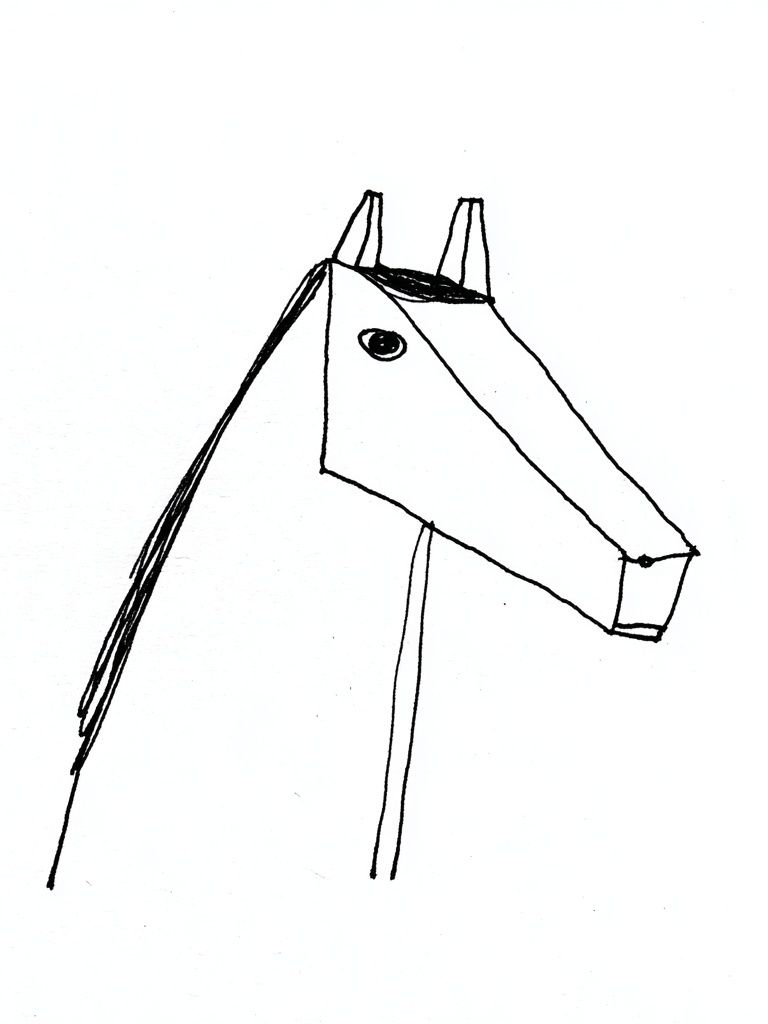 Minimal Horse Line-Art Poster. poster detail