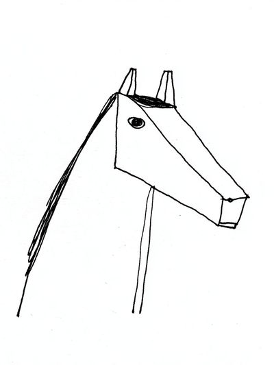 Minimal Horse Line-Art Poster. poster print