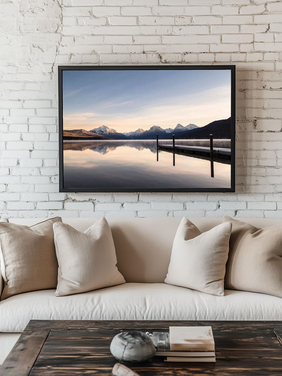 Mountain Lake Sunrise Poster. — room view 1
