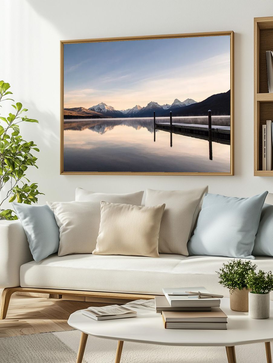 Mountain Lake Sunrise Poster. — room view 2