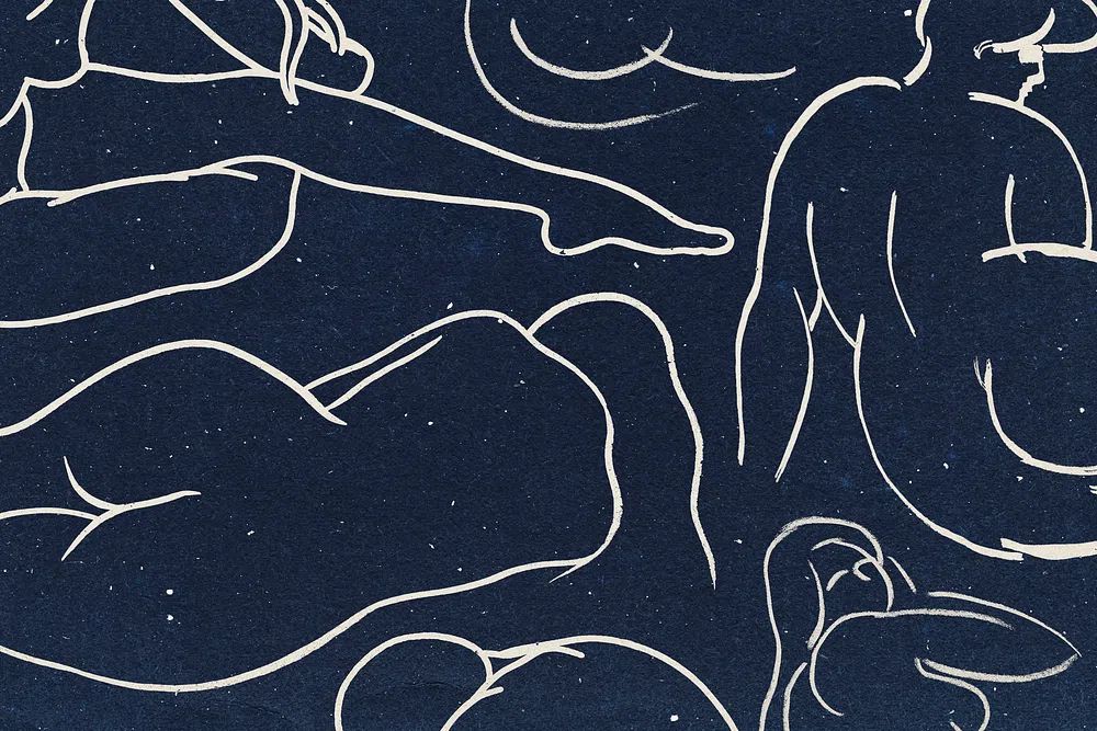 Nude lady drawing pattern background. poster — minimalist art