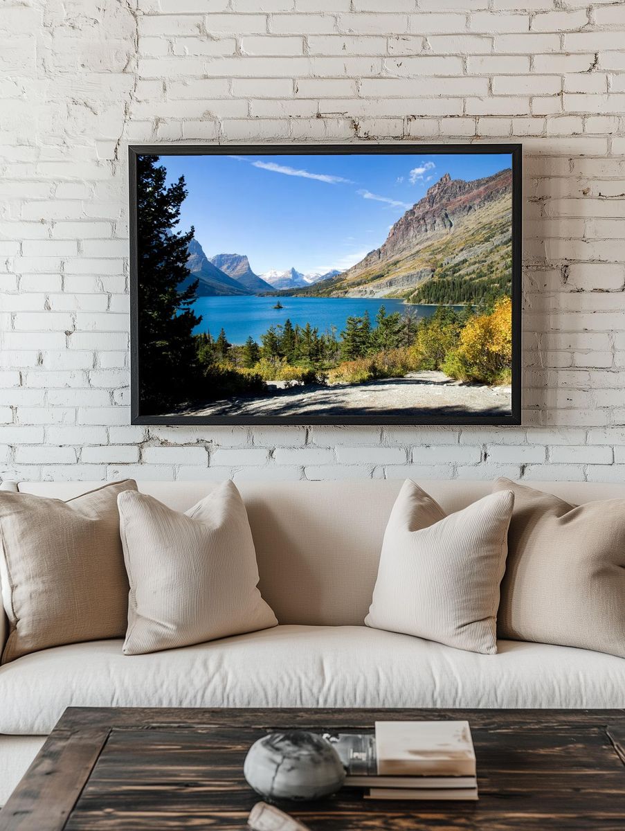 Mountain Lake Landscape Poster. — room view 1