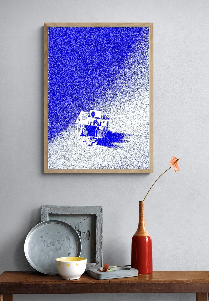 Working Late — Minimalist Print. — room view 3