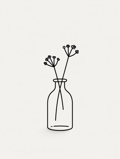 Minimal Vase Line Art Poster. poster