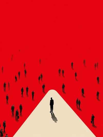 Silhouette in Red — Minimalist Print